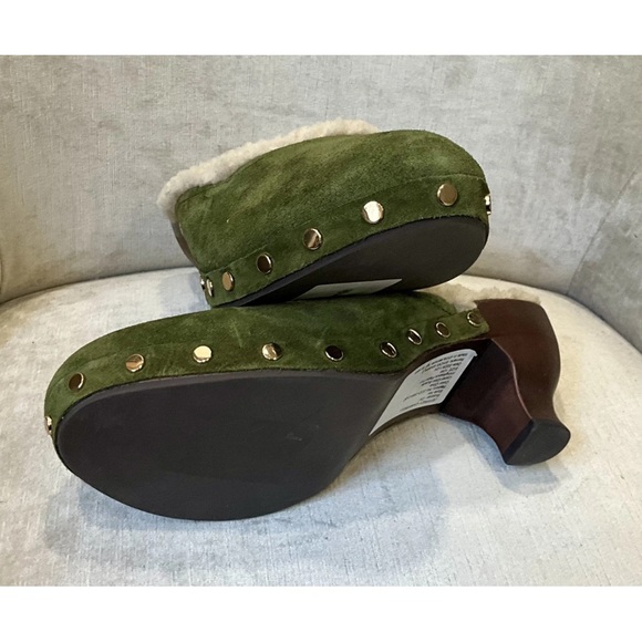 Free People Jeffrey Campbell Blakeney Mini Clog Faux Fur Olive Suede - Picture 4 of 7